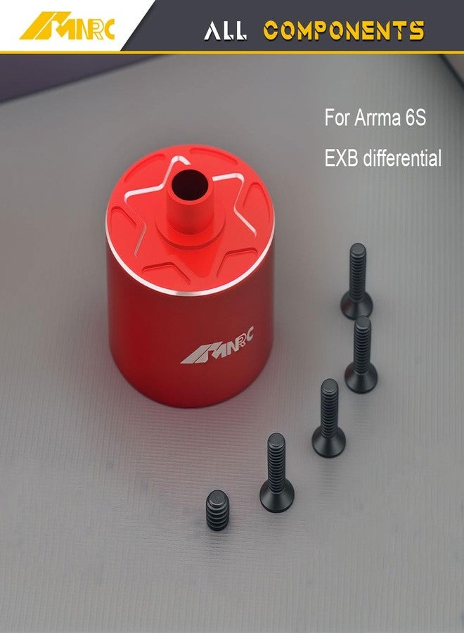 NMNRC Alum Front Rear Center EXB Differential Diff Case Cover for Arrma 1/7 Infraction Limitless Fireteam Mojave 1/8 Kraton Outcast Notorious Talion Typhon 6S EXB RC Car Upgrades Part Red - Image 2